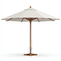 Ombrellone Da Sole Per Esterni 300×300×255 cm - beige marrone - in legno con apertura a corda per terrazza