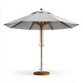 Ombrellone da sole per esterni 320×320×270 cm - grigio marrone - palo in legno con apertura a corda