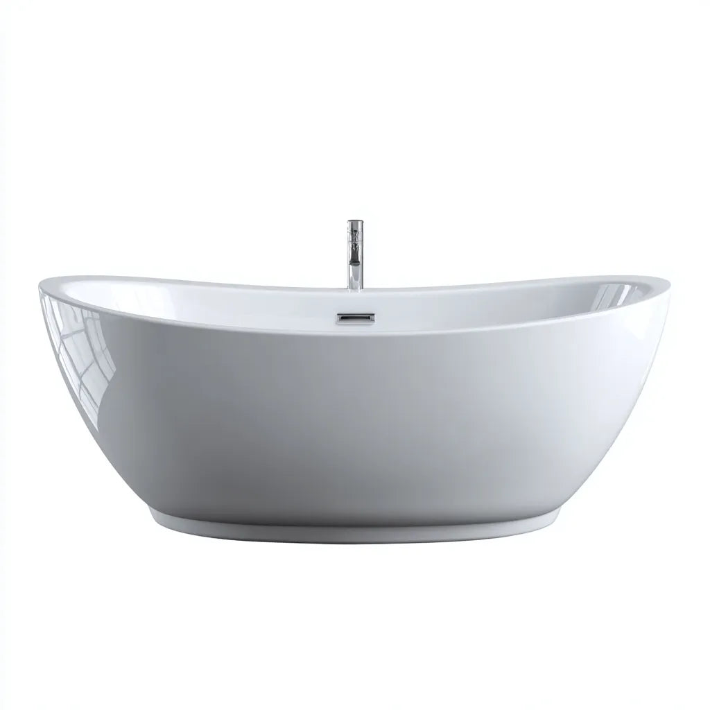Vasca freestanding ovale 170×78×58 cm - acrilico bianco - profilo avvolgente