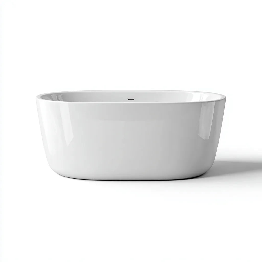 Vasca da bagno freestanding 172×79×59 cm - acrilico bianco - profilo ellittico essenziale