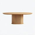 Tavolo da pranzo 200×110×75 cm - rovere chiaro - stile moderno con base scanalata per sala da pranzo