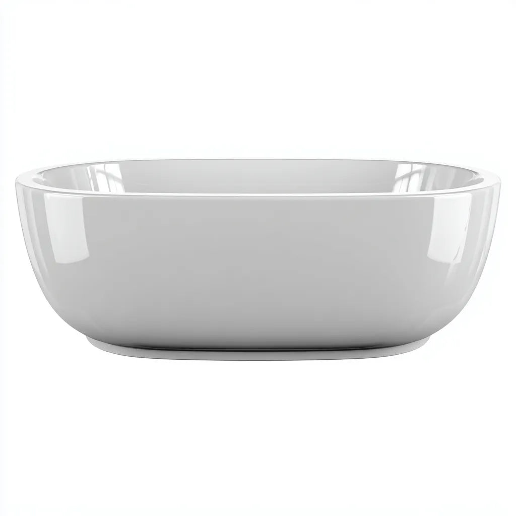 Vasca freestanding ovale 168×80×57 cm - acrilico bianco - bordo sottile contemporaneo