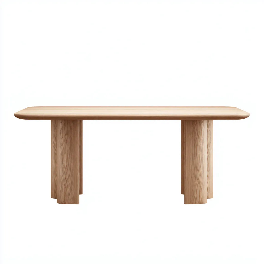 Tavolo da pranzo in legno 180×90×75 cm - naturale - base a pannello design contemporaneo