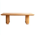 Tavolo da pranzo rettangolare in legno 200×95×76 cm - marrone chiaro - struttura piena stile essenziale