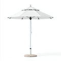 Ombrellone da sole per esterni 260×260×245 cm - bianco e argento - base inclusa con apertura a corda