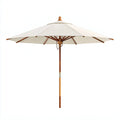 Ombrellone Da Sole Per Esterni 300×300×250 cm - tessuto beige - struttura in legno per area all'aperto