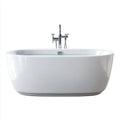 Vasca freestanding ovale in acrilico 170×78×60 cm - bianco - bordo sottile e linea moderna