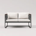 Divano Da Esterno 150×75×82 cm - nero beige - struttura intrecciata per terrazza moderna