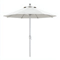 Ombrellone da sole per esterni 280×280×250 cm - bianco e argento - palo centrale regolabile