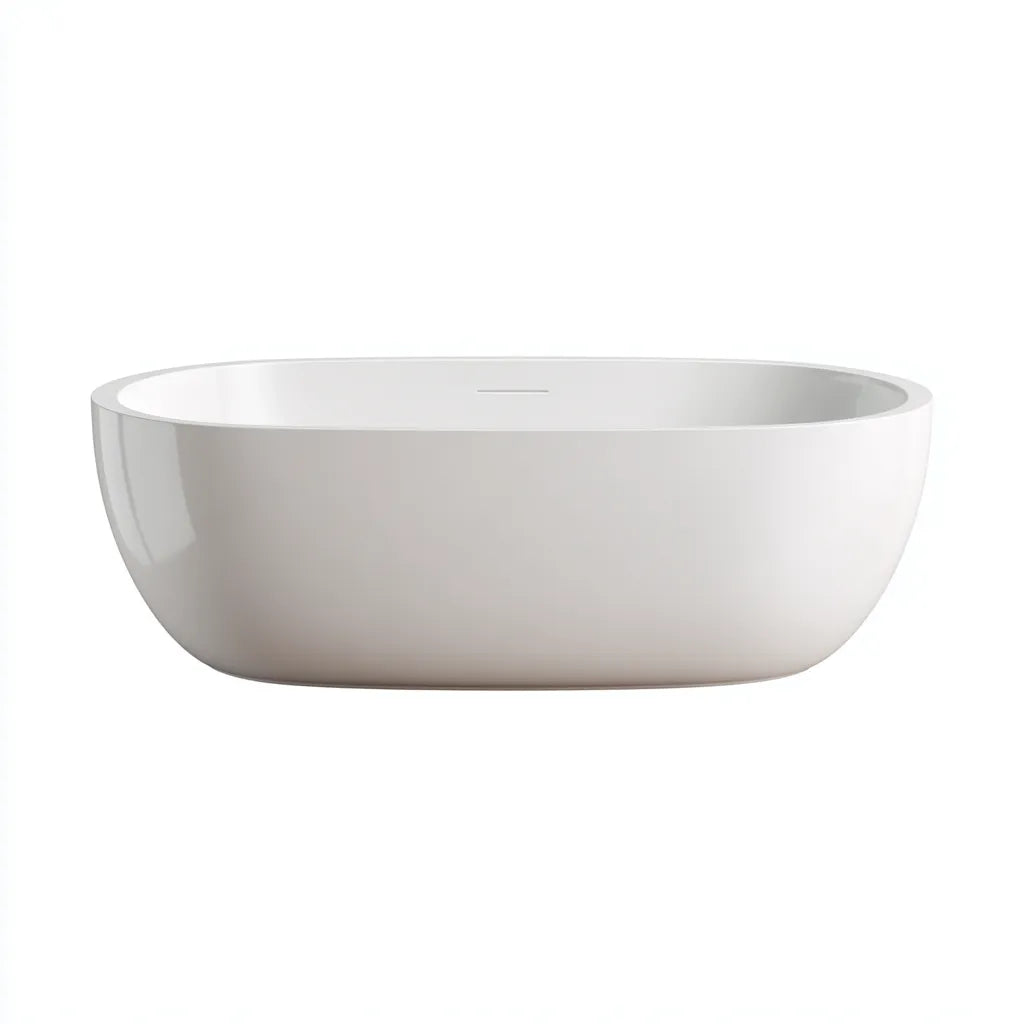 Vasca 160×75×56 cm - acrilico bianco - freestanding con profilo arrotondato per bagno