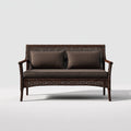 Divano da esterno 158×76×85 cm - marrone - intreccio effetto rattan con schienale alto