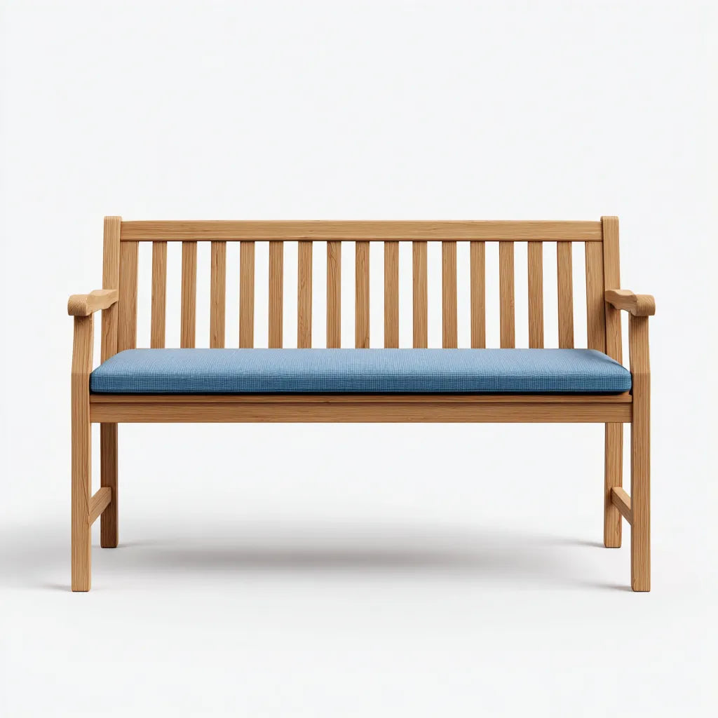 Divano da esterno 146×60×84 cm - naturale blu - struttura in legno compatta