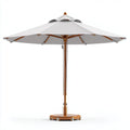 Ombrellone Da Sole Per Esterni 300×300×260 cm - grigio chiaro marrone - in legno con doppio tetto per giardino